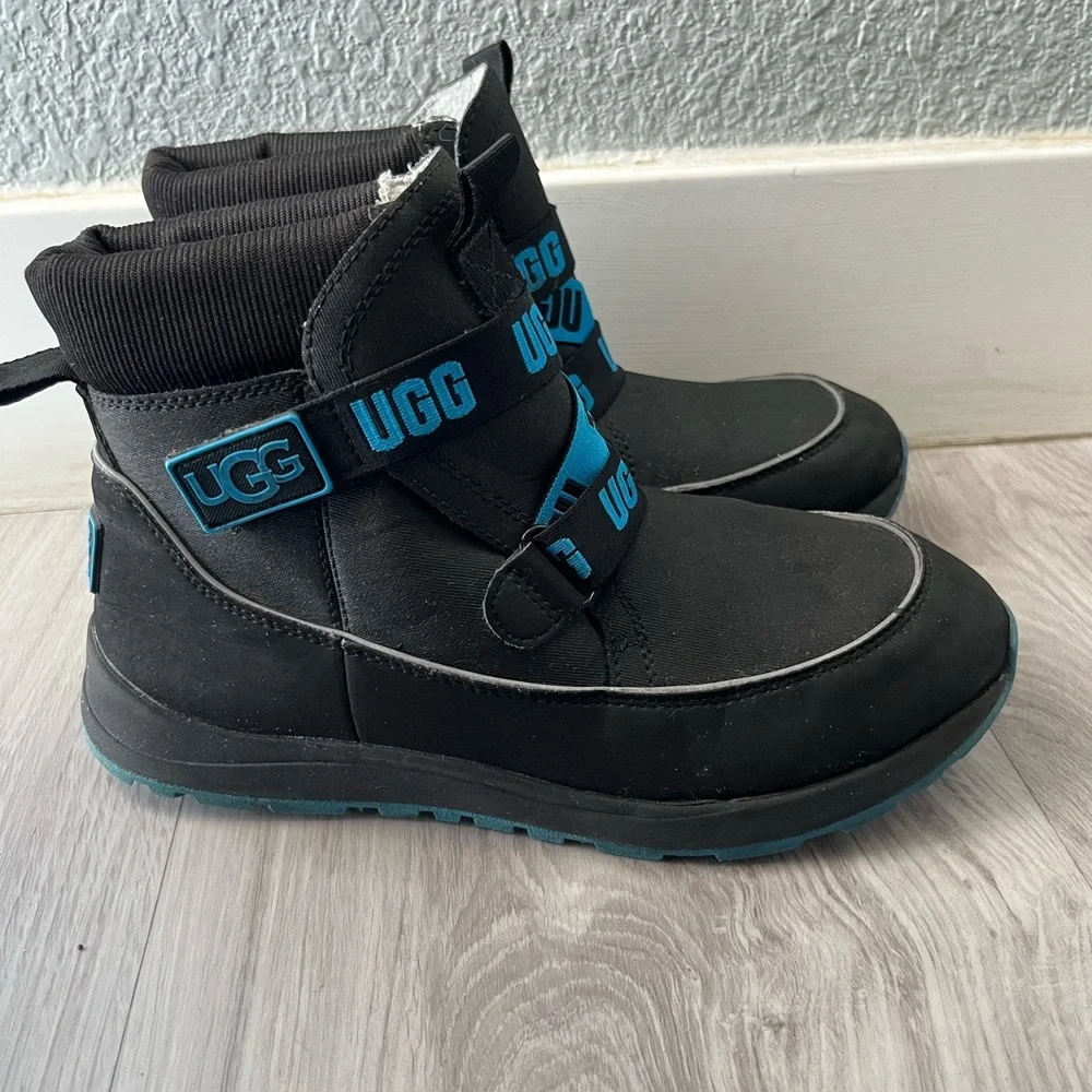 UGG Kids Black‎ Boots with Blue Accents